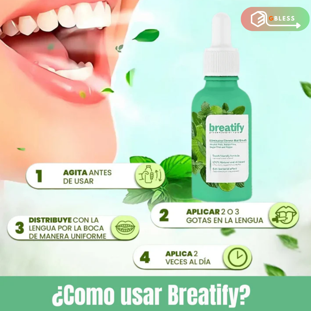 BREATIFY® GOTAS NATURALES PARA QUITAR EL MAL ALIENTO RÁPIDA Y EFECTIVA SOLUCIÓN